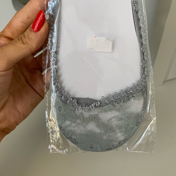 WELLCO Bamboo No Show Liner Low Socks Women’s Grey Lace One Size BRAND NEW - Picture 6 of 6